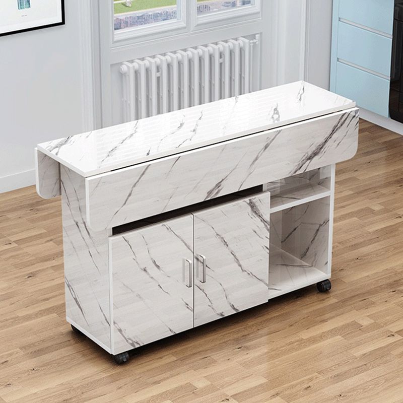 Manufactured Wood Contemporary Table Rectangular Wood Top Table with Drop Leaf