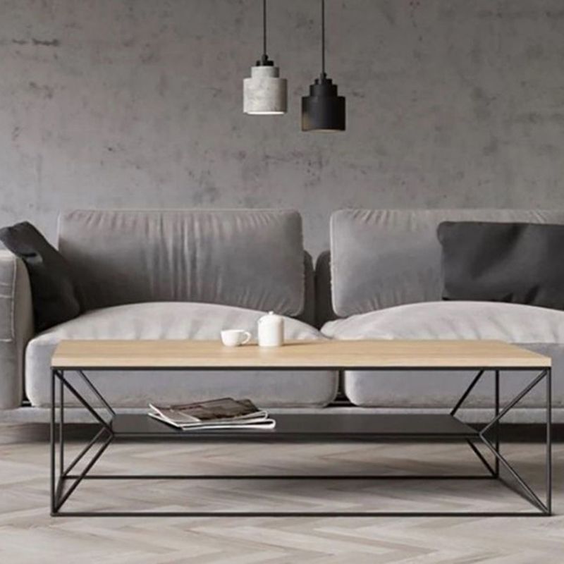 15.75"W TV Stand Industrial Style Open Storage TV Console with 2-shelf