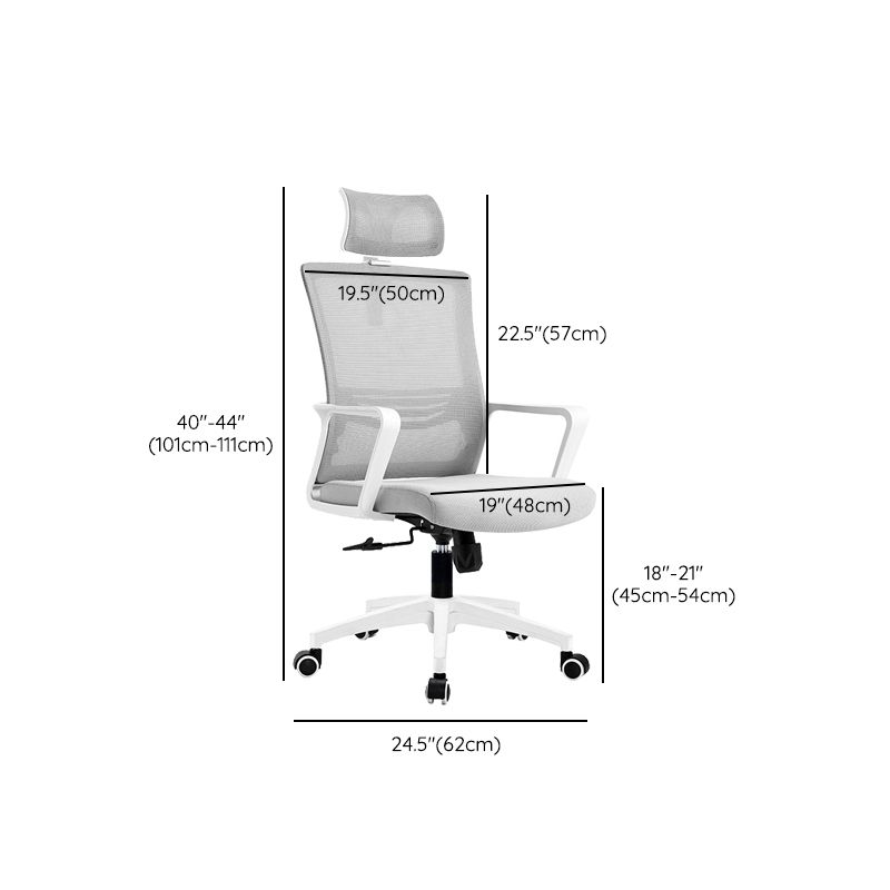 Fixed Arms Desk Chair Adjustable Seat Height Swivel Chair with Breathable Back