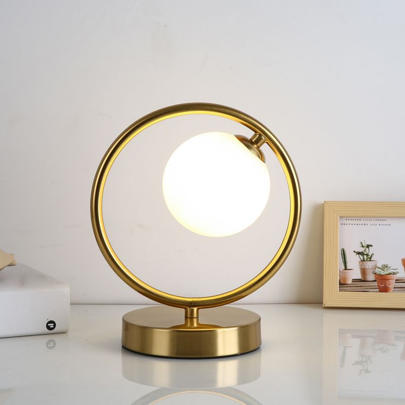 Lampade da tavolo Globe Lampade da comodino moderne in metallo a 1 luce in oro