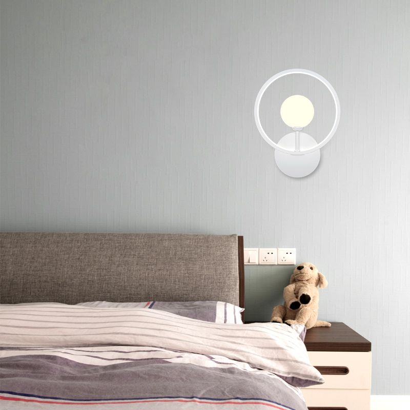 Ball Shade Metal Wall Sconce Modern Style Single Light Wall Mounted Light