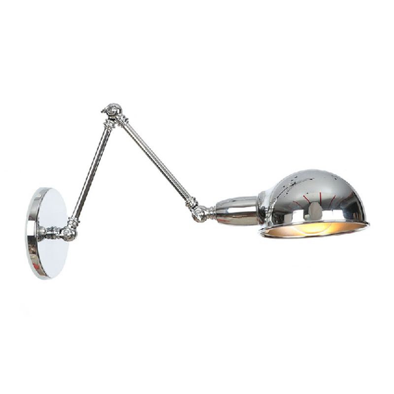 American Style Metal Wall Light Chrome Adjustable Wall Sconce for Bedroom