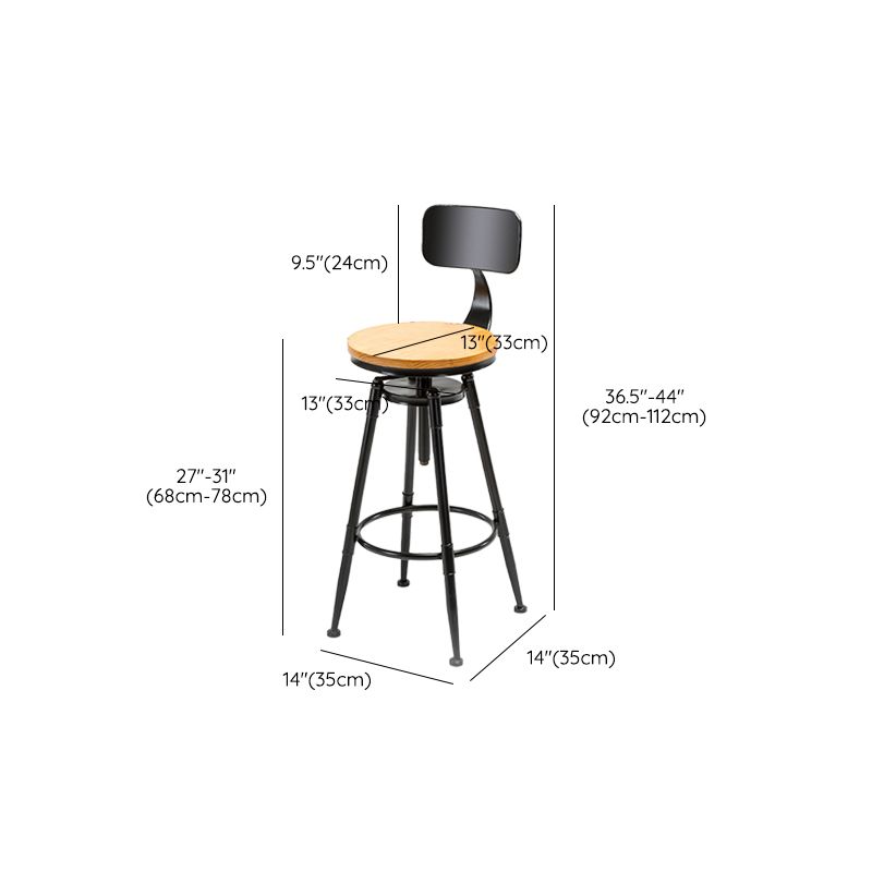 Modern Armless Counter Stool Iron Cafe Bar Stool with Seat and Pedal