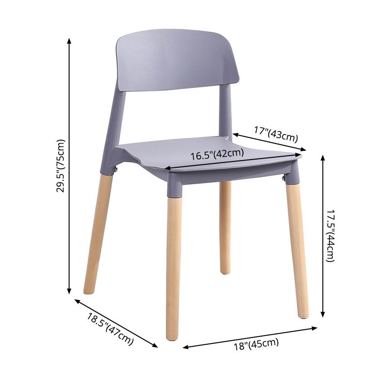 Ensemble de chaises de salle à manger avec pieds en bois et dossier ouvert, chaise d'appoint pour maison scandinave