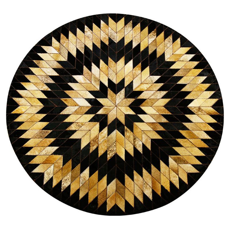 Tappeto multicolore rotondo che gira il tappeto del soggiorno in moquette di mucca con supporto non slip