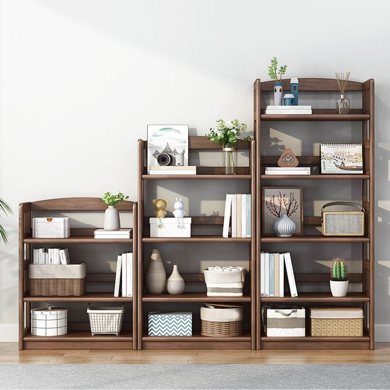 Rectangle Etagere Bookcase Scandinavian Solid Wood Open Back Bookshelf