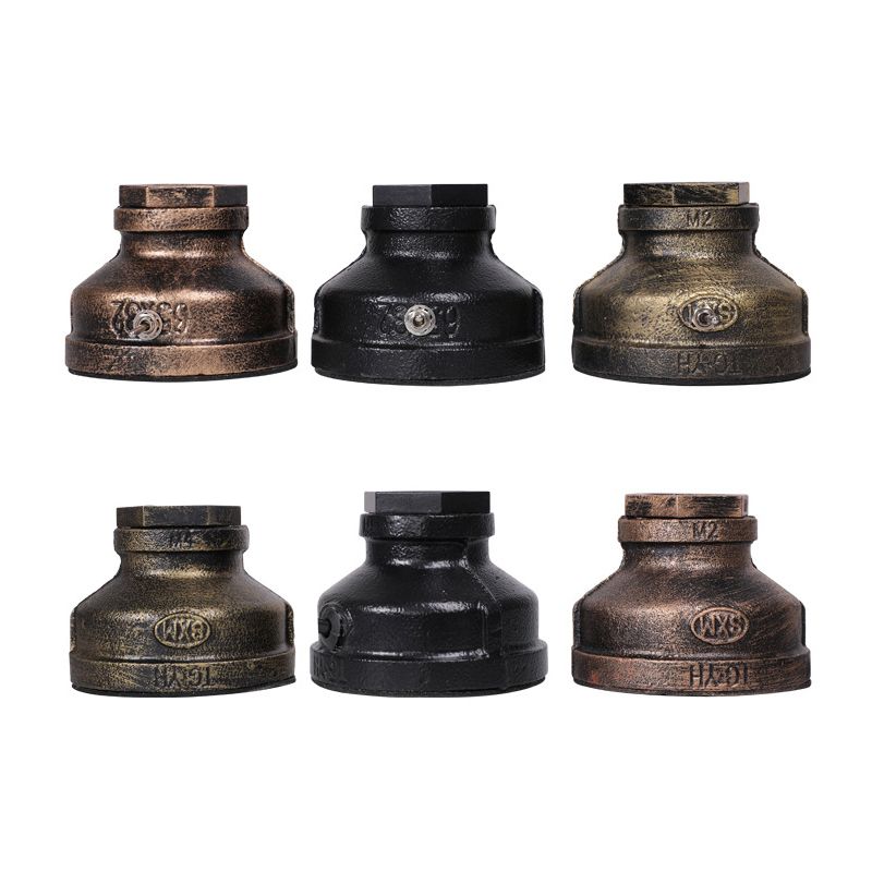 Industrial Water Pipe Base Table Lighting Single-Bulb Iron Nightstand Lamp for Bedroom
