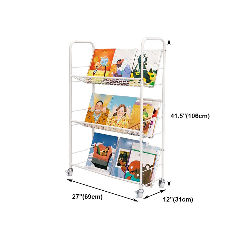 Modern Style Steel Bookshelf Open Back Etagere Bookcase for Home