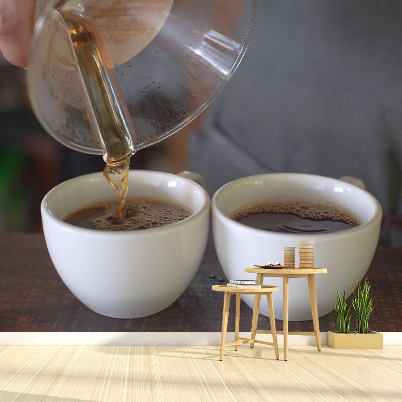 Coffee Mural Contemporary Style Wall Decor Coffee Shop Wall Murals, Waterproofing