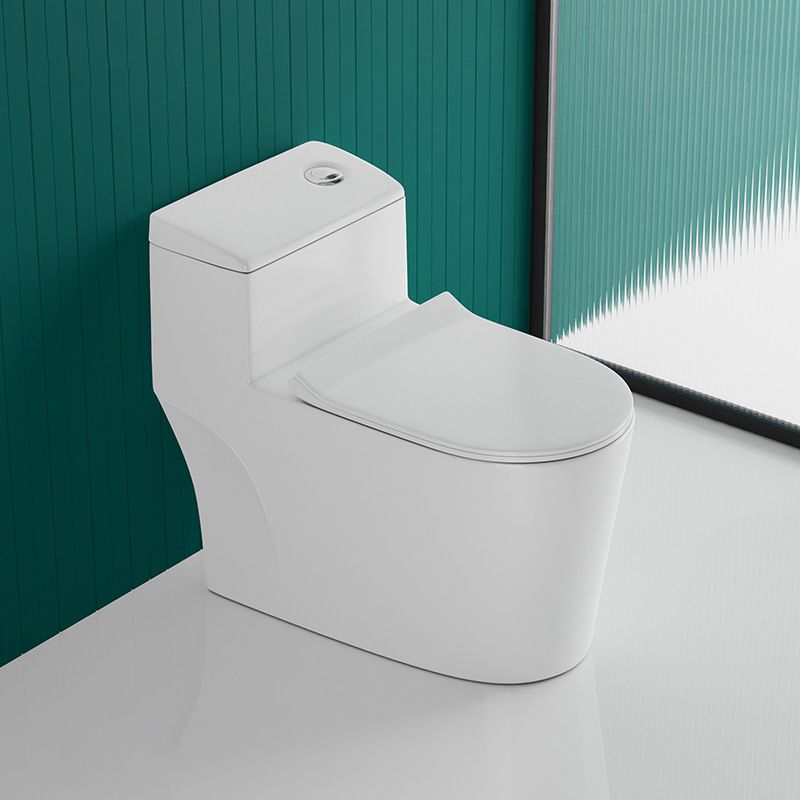 Traditional One Piece Toilet Floor Mounted White Toilet Bowl for Washroom