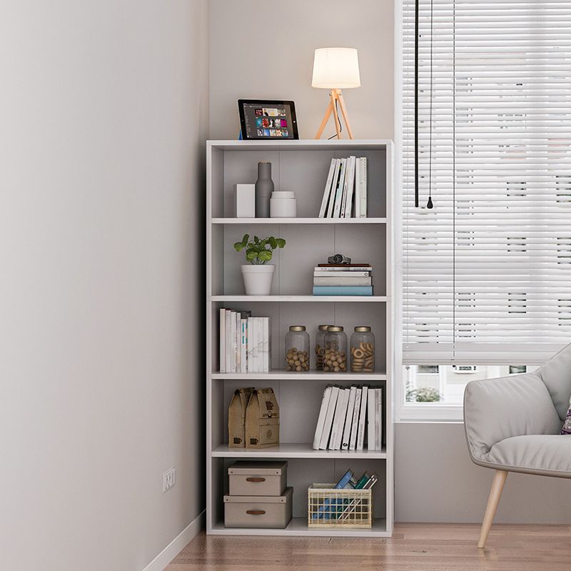 Closed Back Standard Bookcase Modern Engineered Wood Bookshelf