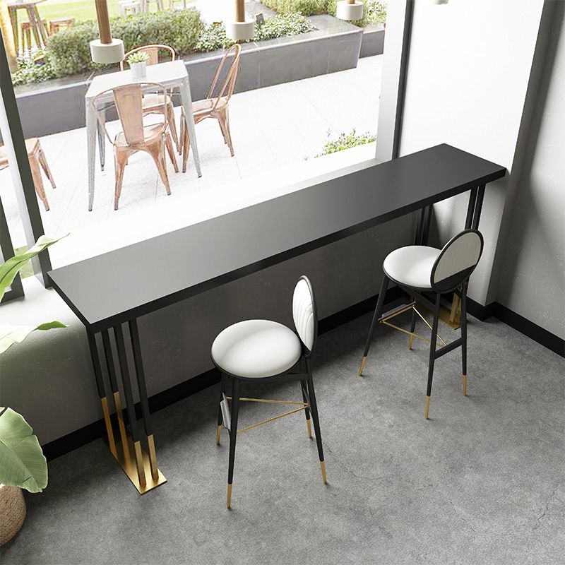 Glam Rectangle Bar Table Set 1/2/3/5 Pieces Solid Wood Pub Set for Indoor