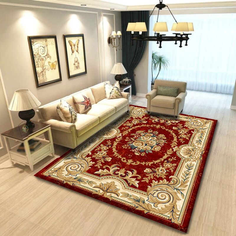 Traditioneller Medaillon-gedruckter Teppich Polyester Innenteppich nicht rutschfest