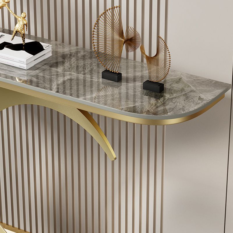 Marble Glam Console Accent Table Antique Finish Sofa Console Table