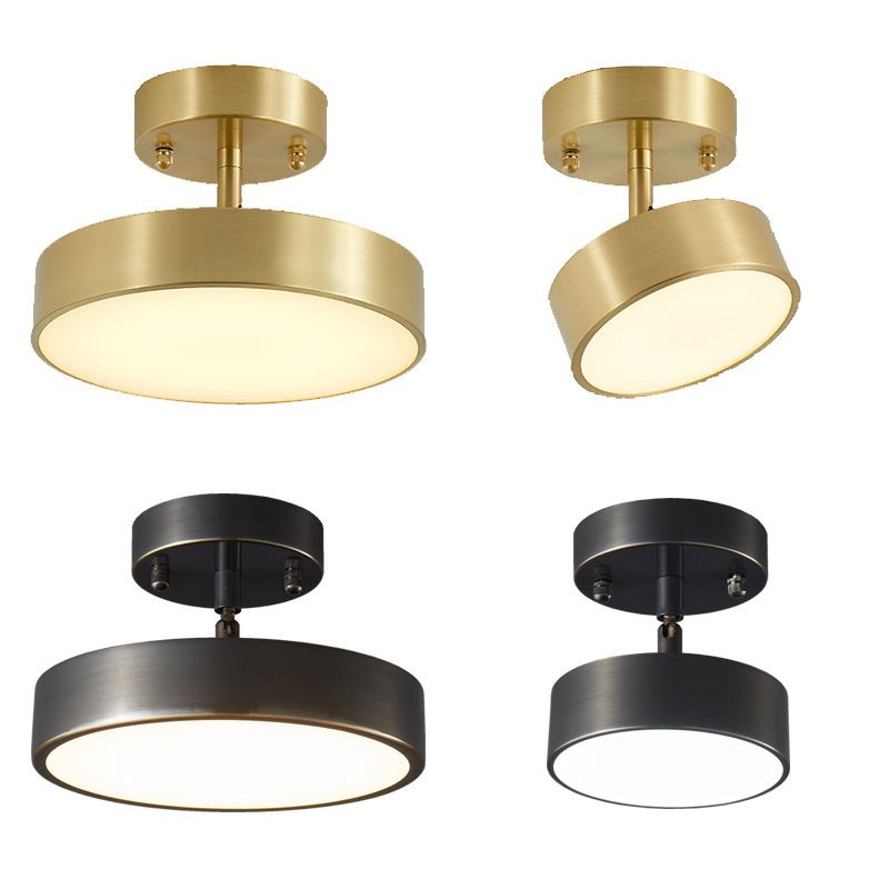 Modern Semi Flush Light Round Ceiling Lighting with Metal for Hallway