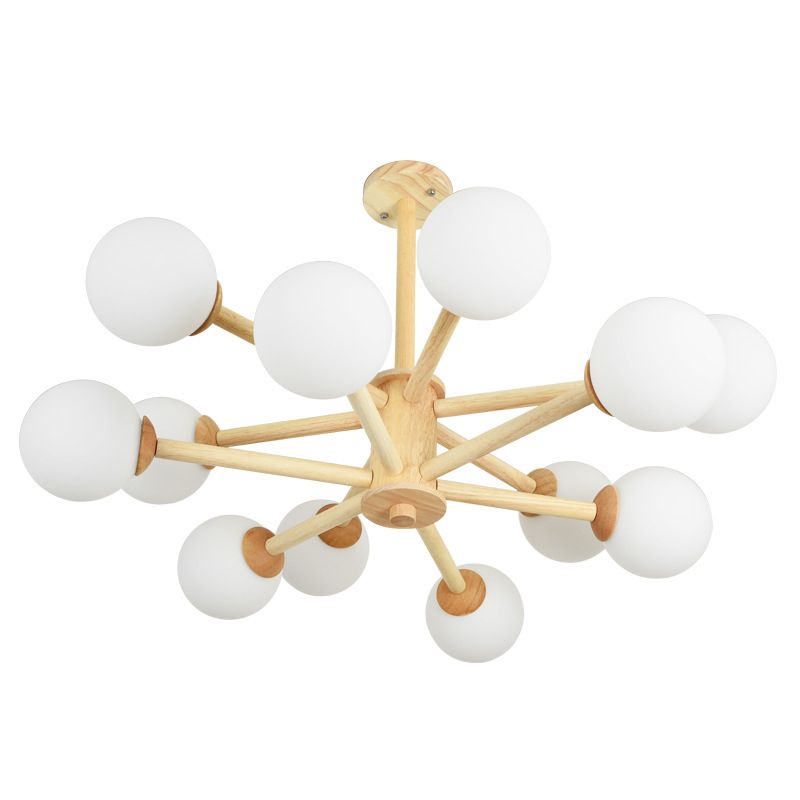 Moderner Globe Kronleuchter-Leuchten mehrköpfiger beige Kronleuchter Anhängerlampe für Restaurant