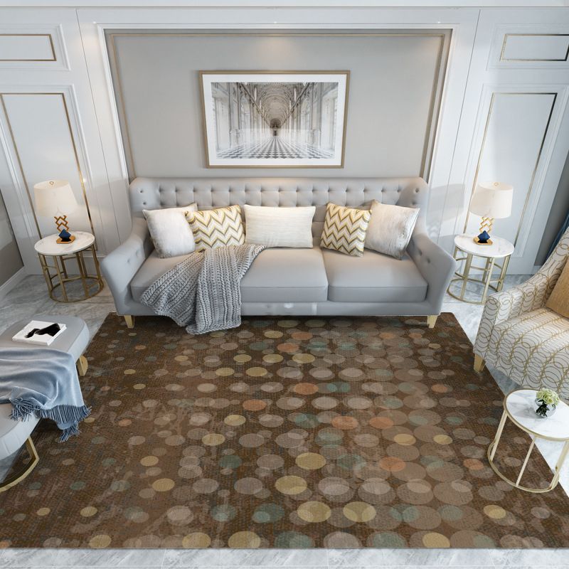 Blue Modern Rug Polyester Check Area Rug Washable Rug for Living Room