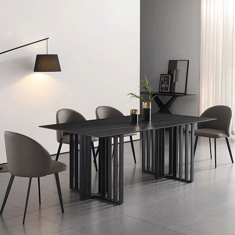 Minimalist Style Faux Leather Side Chair Upholstered Armless Dining Chairs for Home