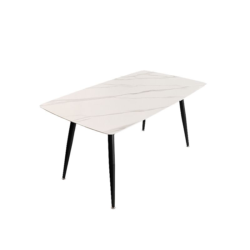 4 Legs Dining Table White Sintered Stone Dining Table for Kitchen