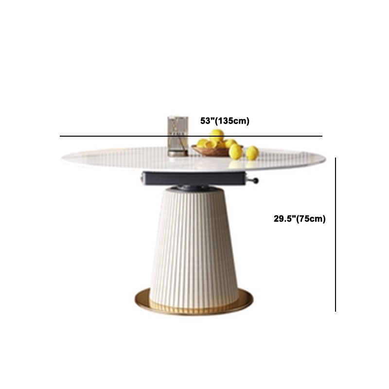 Nordic Glam Sintered Stone Round Table Set 1/4/7 Pieces Dining Set