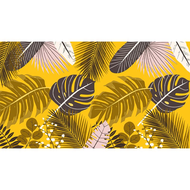 Tropical Leaves Wall Murals Stain Resistant Sleeping Room Wall Covering