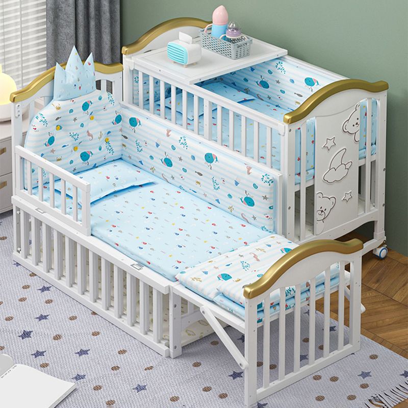 Rectangle Modern Nursery Crib Contrast Color Wood Nursery Bed