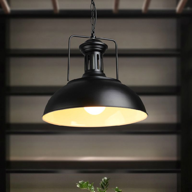 1 Light Dome Costil Pendiente de estilo industrial de metal Accesorios para el restaurante para restaurante