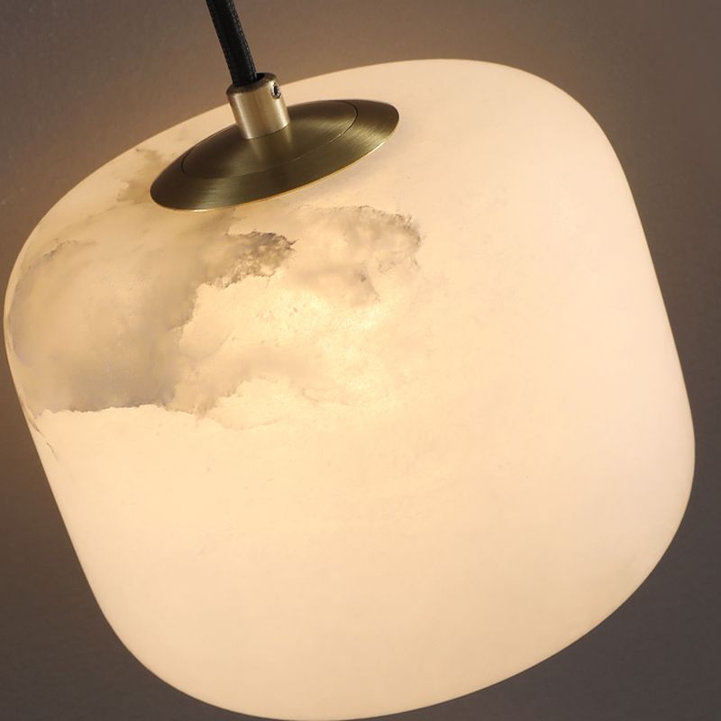 Nordic Brick Shade Pendant Light, Minimalist Marble Hanging Light in White