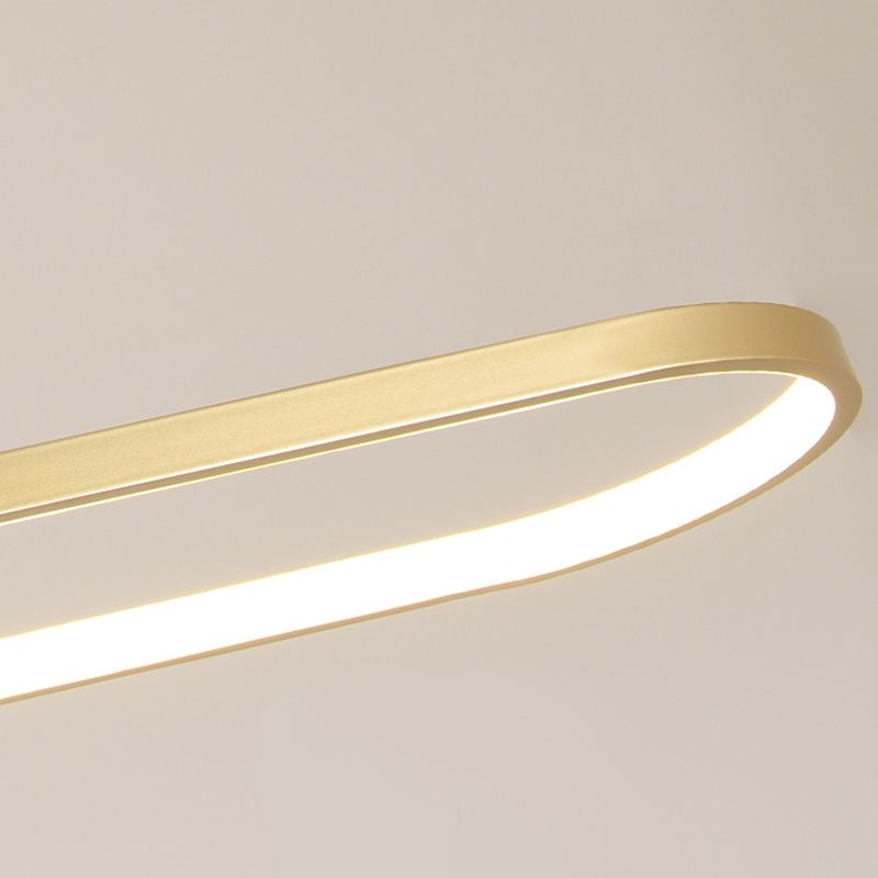 Estilo moderno forma lineal colgante metal luz 1 accesorio de iluminación colgante de luz en oro
