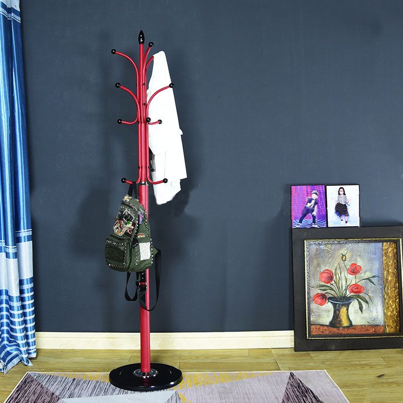 Modern Coat Rack Metal Free Standing No Distressed 9 Hooks Hall Stand