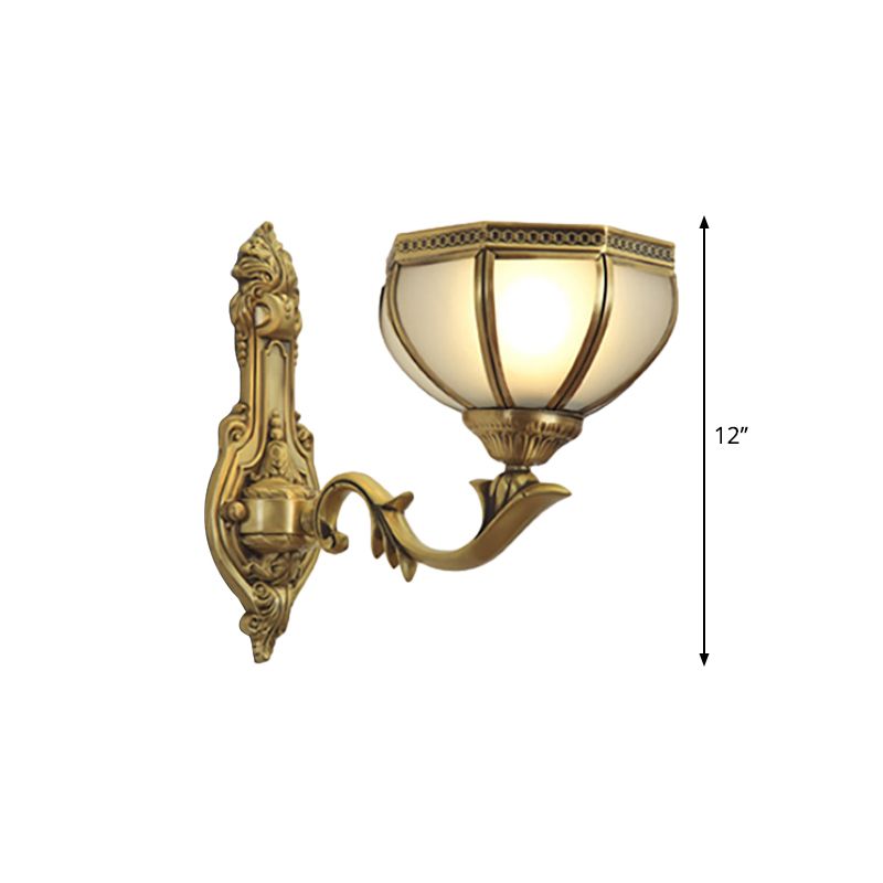 Dome Metal Disponce Ligera Tradicionalismo 1/2 Bulb Ligera de la pared de la sala de estar en latón