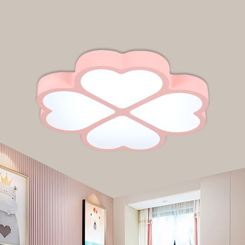 Lampada da incasso Clover Lampada minimalista a LED in acrilico rosa montata a soffitto per la scuola materna
