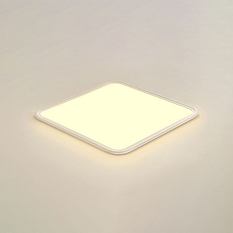 Modern Geometric Shape Ceiling Lamp Acrylic 1 Light Flush Ceiling Light in White