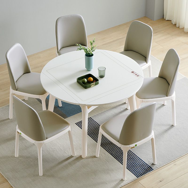 Contemporary Kitchen Dinner Table Extendable 4 Legs Dining Table