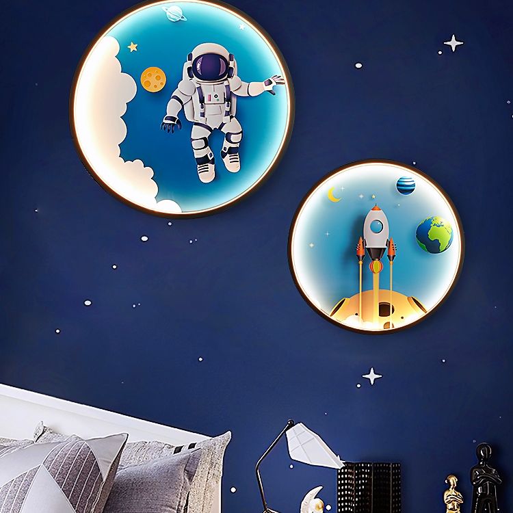 Lampada a parete in alluminio blu Sconcetto fumetto con funce lampada per la stanza dei bambini