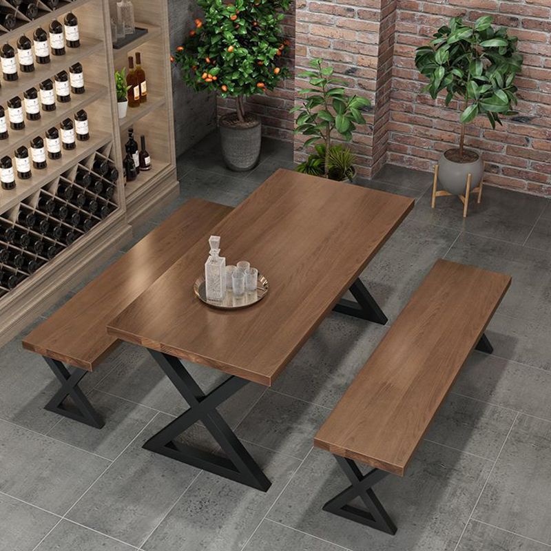 Industrial Dinner Room Dining Table Kitchen Pine Solid Wood Dining Table