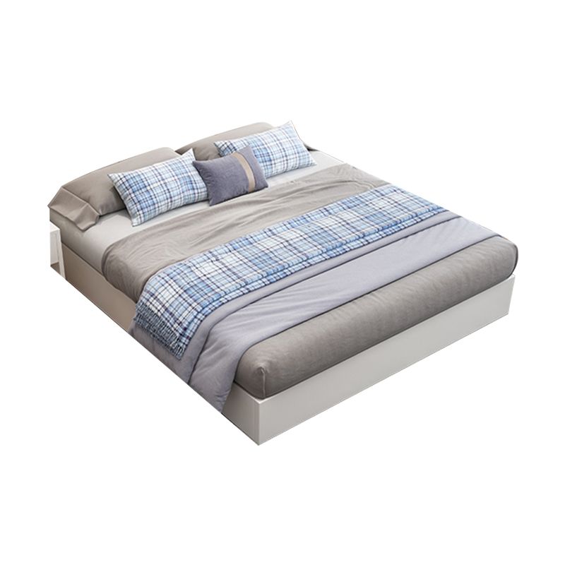 Mid-Century Modern White Platform Bed Solid Wood Platform Bed Frame