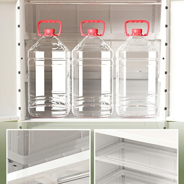 White Plastic Family Wardrobe 2 Doors Wardrobe Cabinet for Home