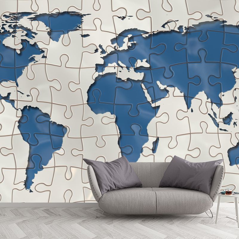 Whole Photography Contemporary Mural Home Decor for Living Room with World Map