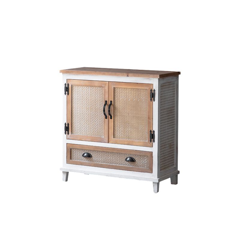 Distressed Wood 1 - Door Accent Cabinet Industrial Shelves Included Cabinet with Drawers