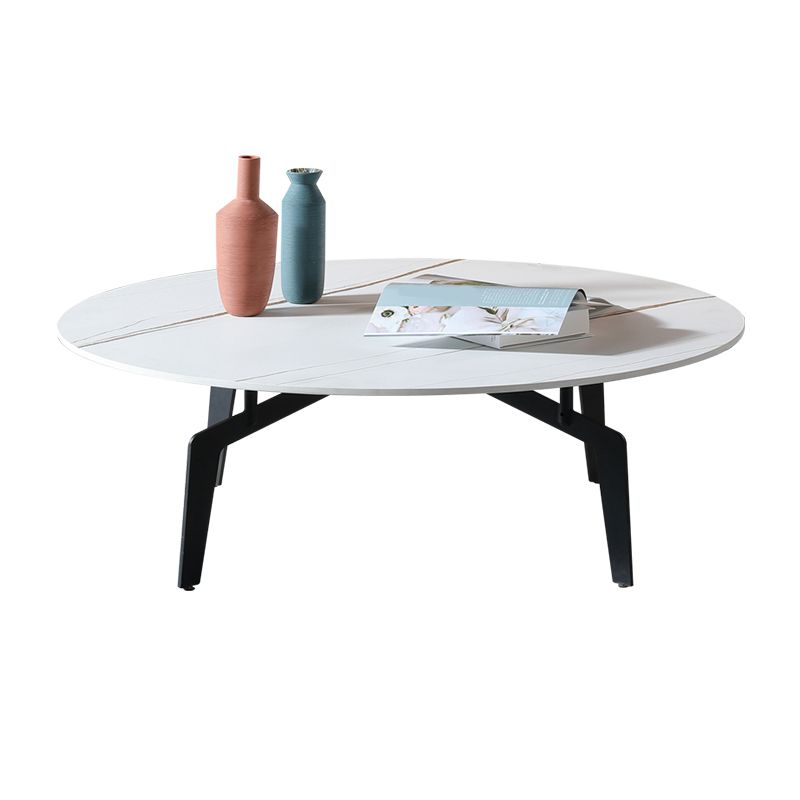 Glam Slate Coffee Cocktail Table Metal Black 4 Legs Cocktail Tabl