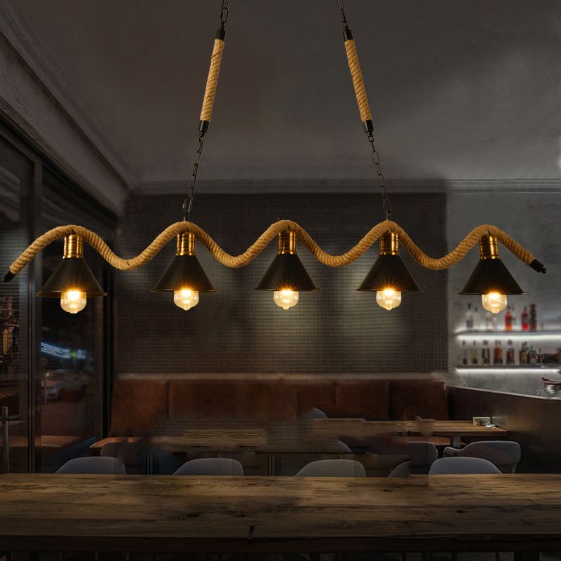 Industrial Island Light Metallic Hanging Lighting Fixture for Dining Room