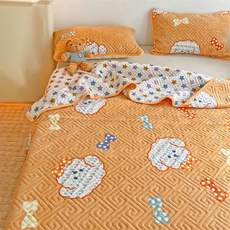 Breathable Knit Sheet Cartoon Pattern Non-Pilling Ultra-Soft Sheet