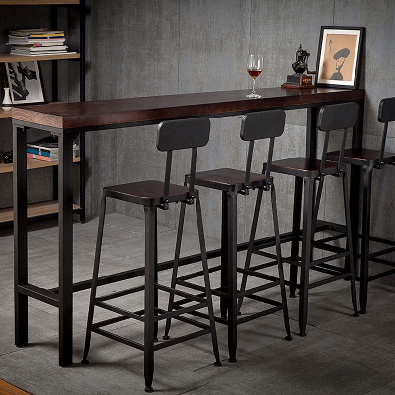 Faux Leather Dining Stools Upholstered Bar Stools with Footrest