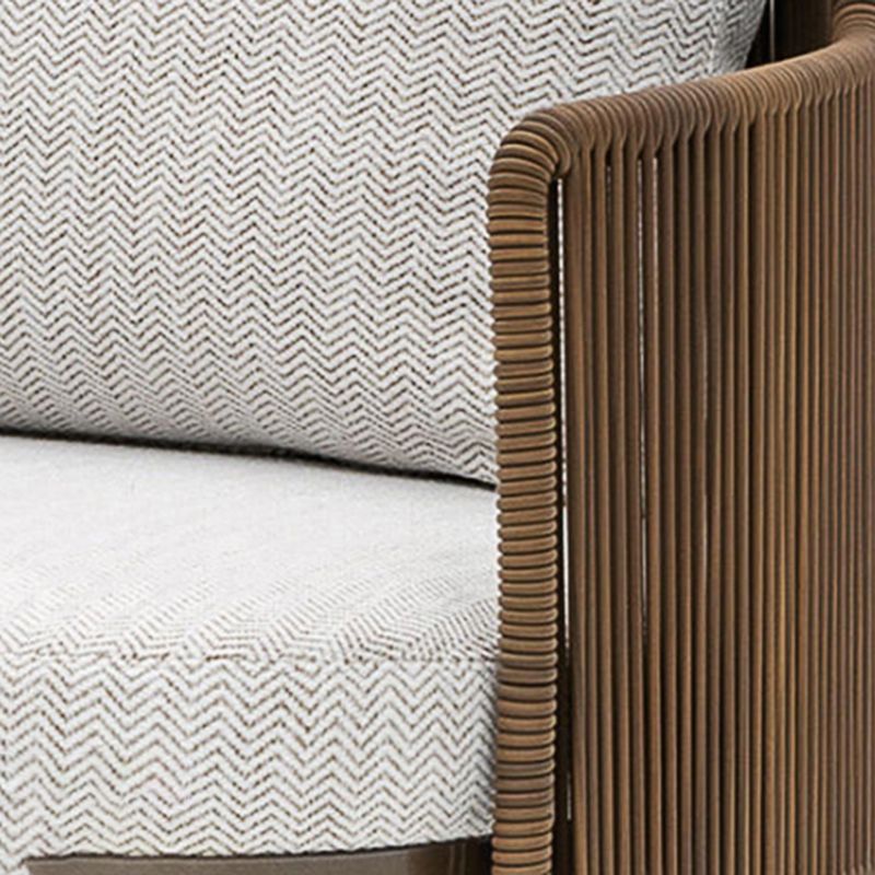 No Distressing Upholstered Patio Arm Chair Tropical Brown Armchair