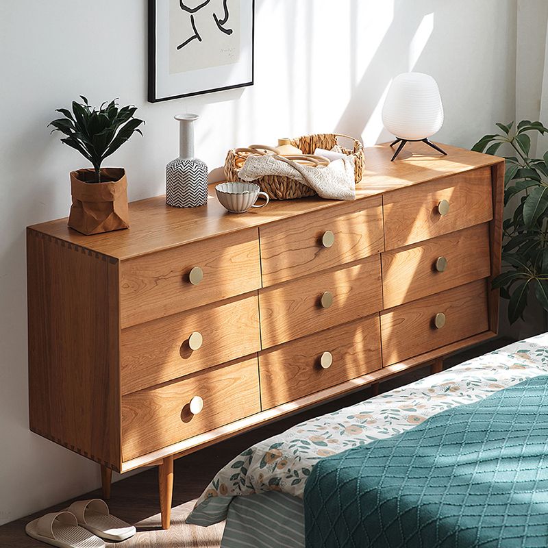 Contemporary Rectangle Wood Accent Cabinet Knobs Cabinet with Drawer
