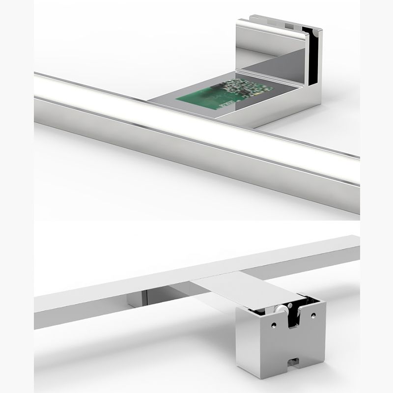 Chrome rechthoekige ijdelheid Lichte armatuur Moderne metalen LED -wandmontage Licht voor bad