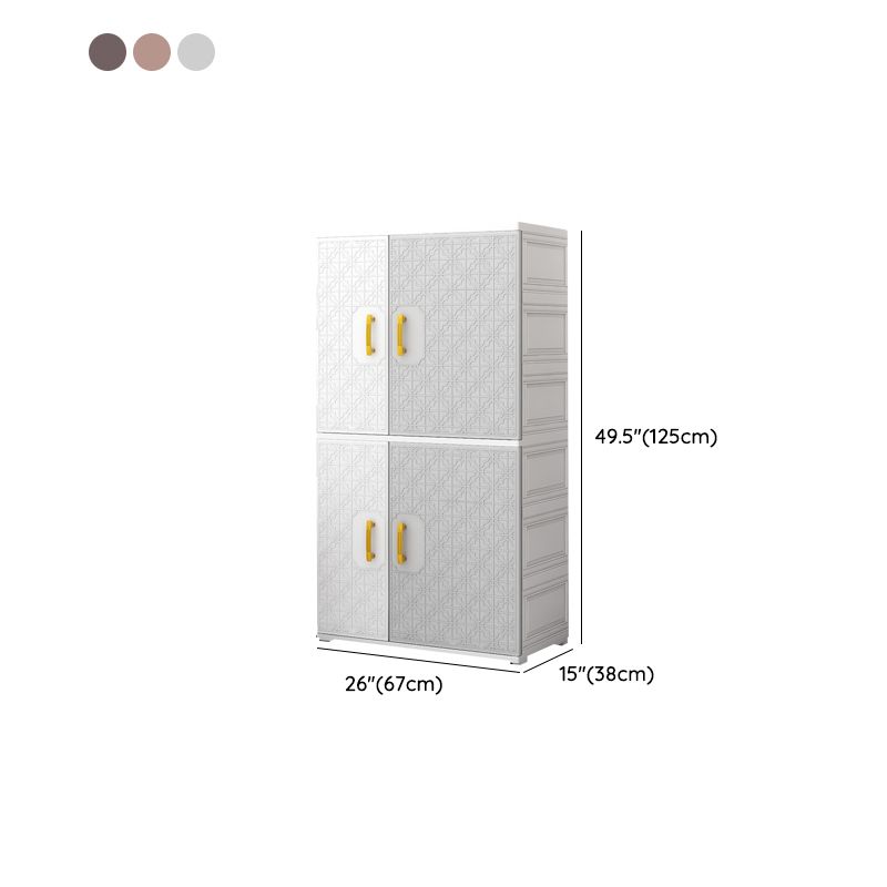 Hinged Wardrobe Armoire with Garment Rod Plastic Wardrobe Closet