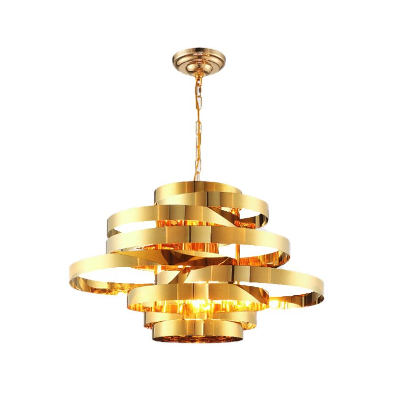 Circle soggiorno soffitto lampadario metallo coloniale 6/8 teste a sospensione oro luce