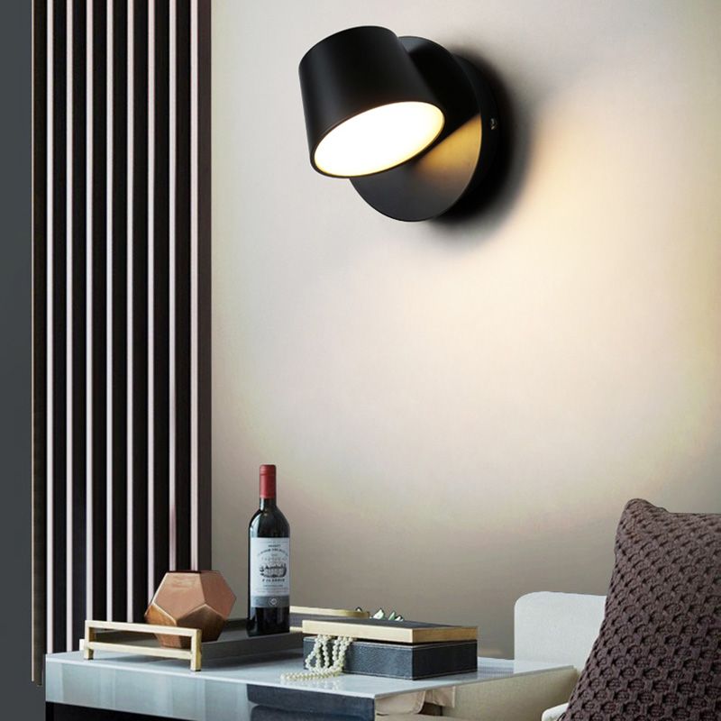 Modern Montaggio Montano Light con ombra acrilica Luce calda Luce in nero in nero/bianco